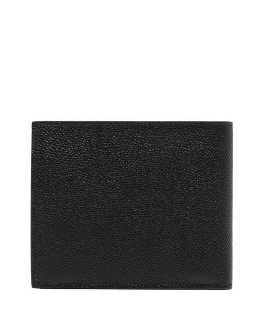 Ferragamo Black Gancini-Plaque Grained Leather Wallet for men