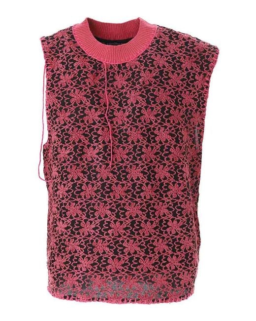 ANDERSSON BELL Red Flower Ash Vest for men