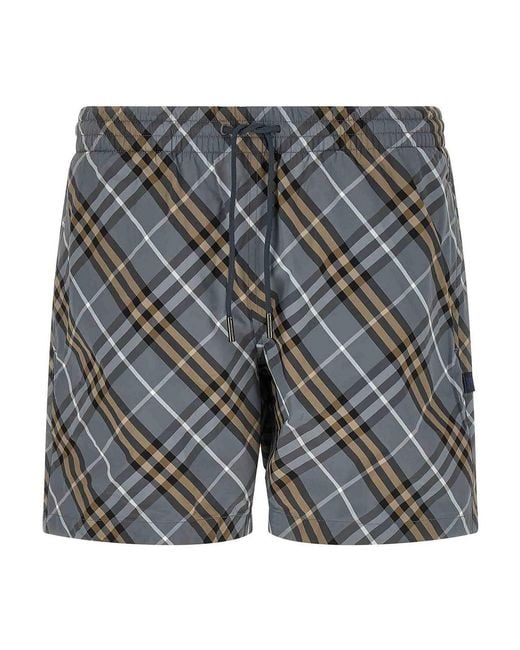 Burberry Gray Swim Check for men