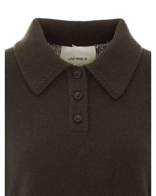 Lisa Yang Brown Dark Fern Etta Polo