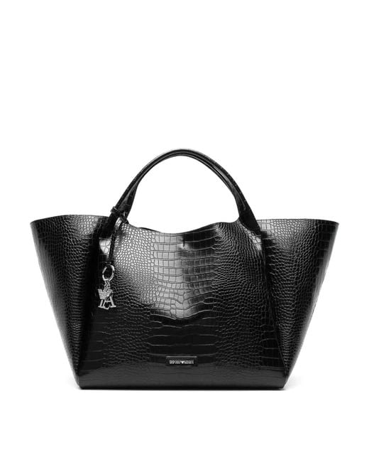 Emporio Armani Black Logo Shopping Bag
