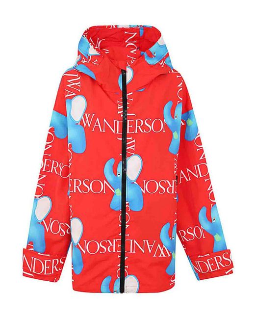 J.W. Anderson Red Hooded Shell Jacket