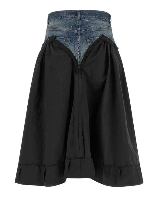 Maison Margiela Black Denim Insert Skirt