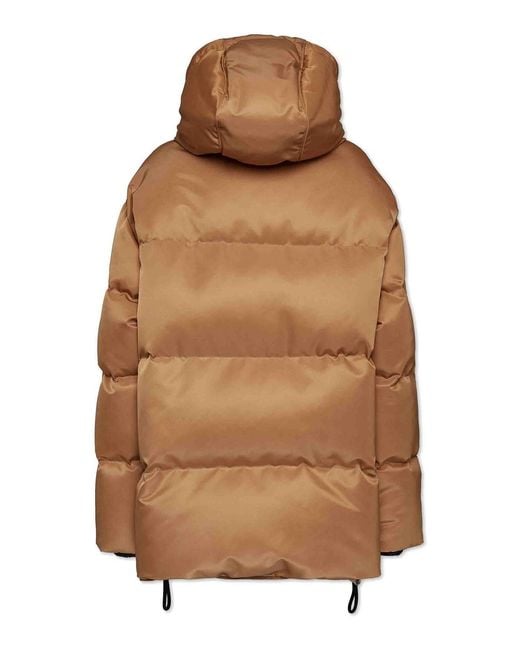 DSquared² Brown Quilted Hooded Coat