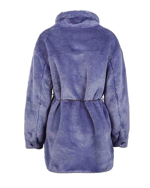 Molliolli Blue Faux Fur Coat