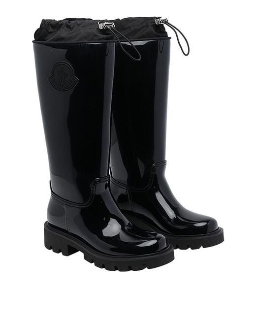 Moncler Black Kickstream High Rain Boots
