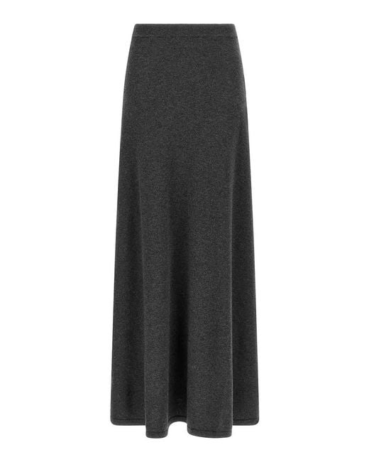 Balenciaga Gray Maxi Wool Skirt