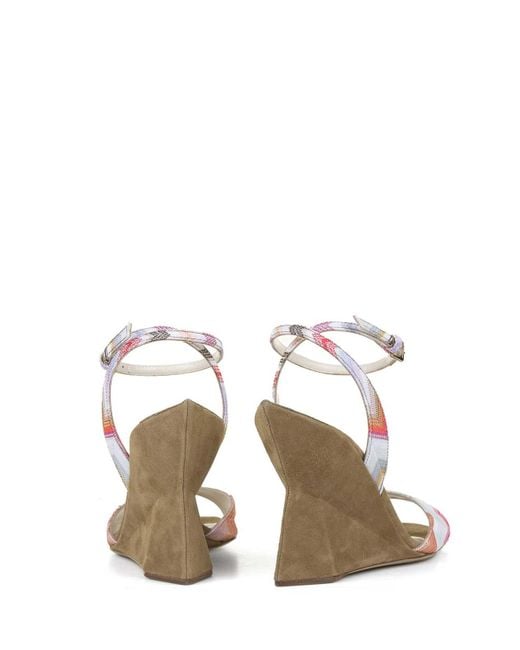 Missoni White Leather And Suede Sandal