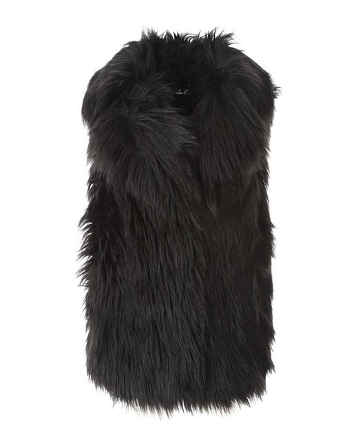 Karl Lagerfeld Black Faux Fur Gilet