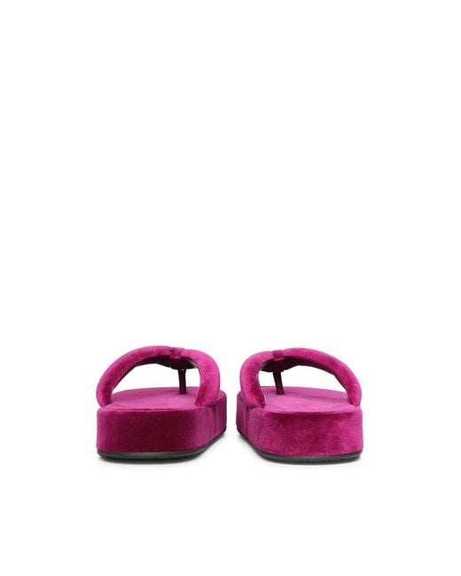 Balenciaga Purple Jet Lag Velvet Flip-Flops