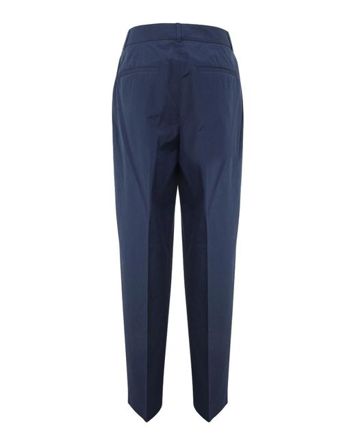 Peserico Blue Popeline Regular Trousers