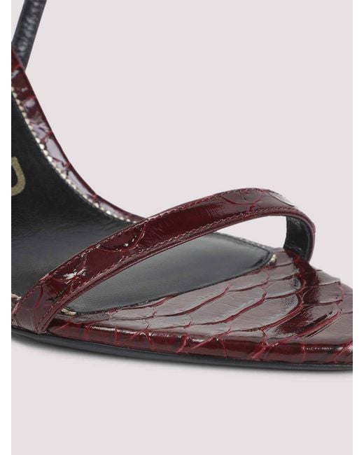 Tom Ford White Semi Shiny Printed Python Sandals
