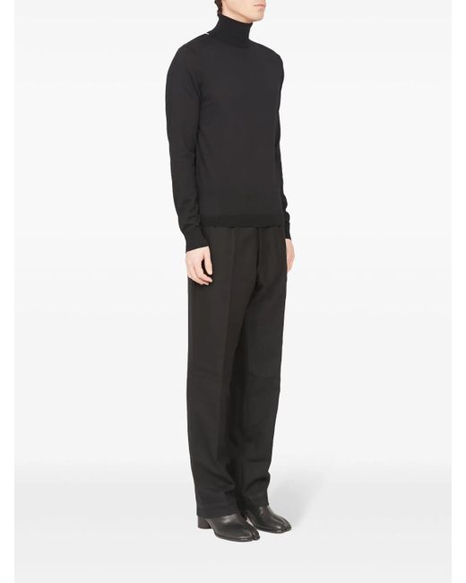 Maison Margiela Blue Roll Neck Merino-Wool Jumper