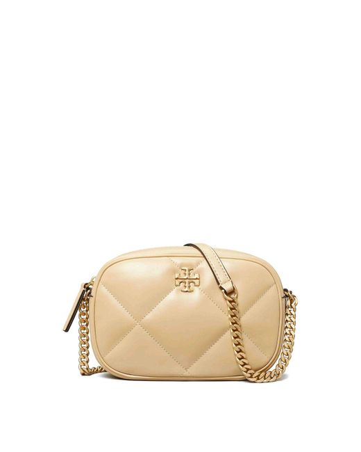 Tory Burch Natural Kira Diamond-Quilt Camera Bag
