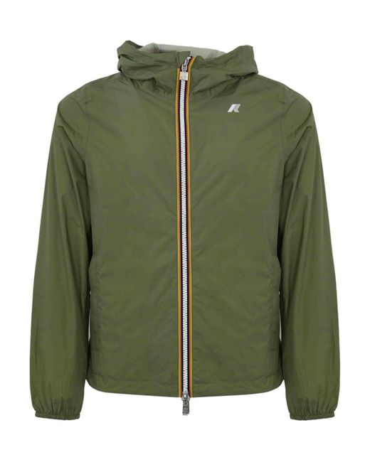 K-Way Green Waterproof Nylon Jacket for men