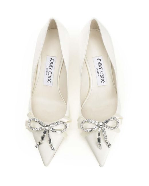 Jimmy Choo White Auria 70 Dcollet