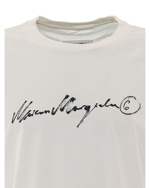 MM6 by Maison Margiela White Overdyed T-Shirt for men
