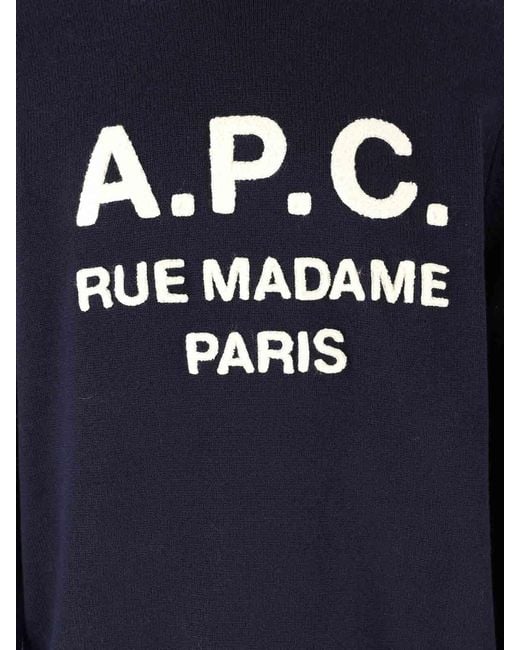 A.P.C. Blue Virgin Wool Sweater for men