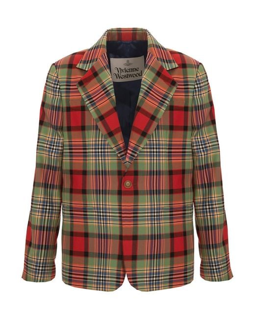 Vivienne Westwood Red Classic Jacket Tartan for men