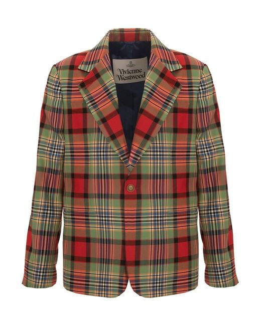Vivienne Westwood Red Classic Jacket Tartan for men