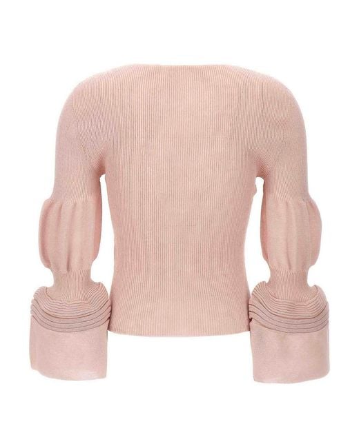 Pleats Please Issey Miyake Pink Assemblage Branch Top
