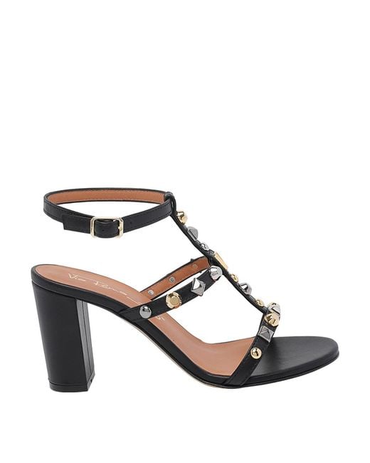 Via Roma 15 Metallic Studded Sandals