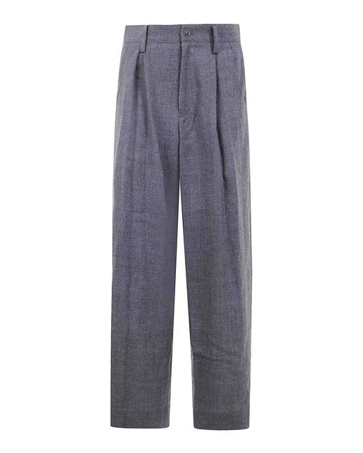 Y's Yohji Yamamoto Blue U- Tuck Wide Pants