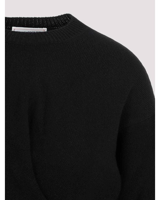 McQueen Black Wool Mini Dress