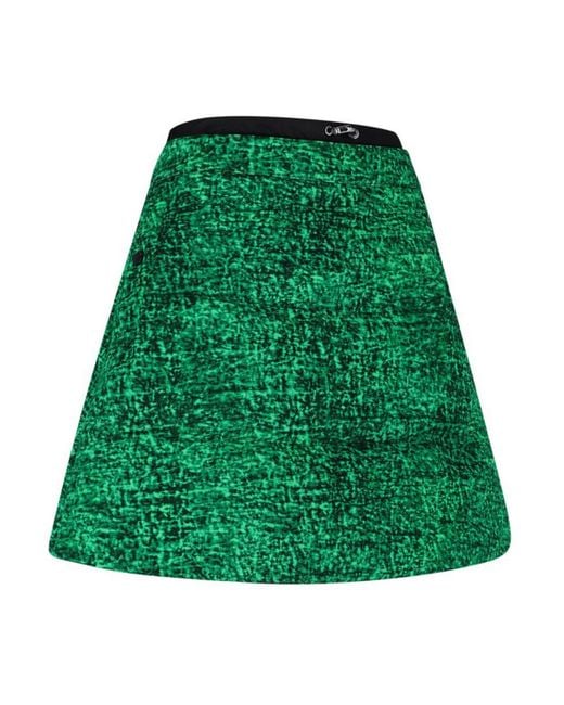 Moncler Green Printed Mini Skirt
