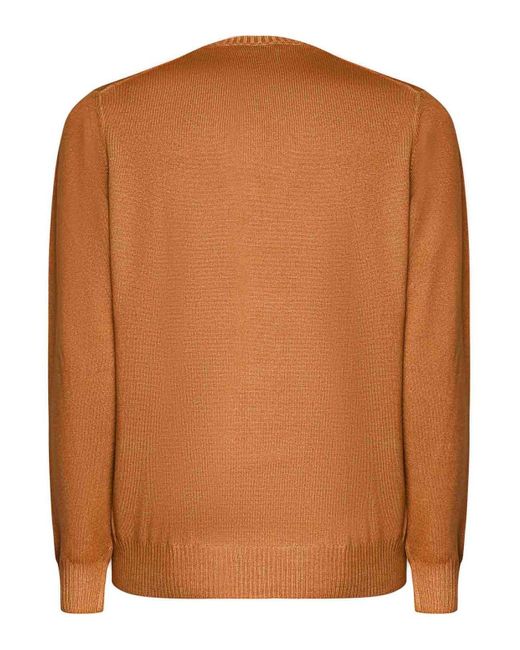 Fay Brown Dyed Virgin Wool Sweater for men