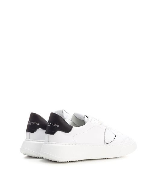 Philippe Model White Sneakers With Heel Tab