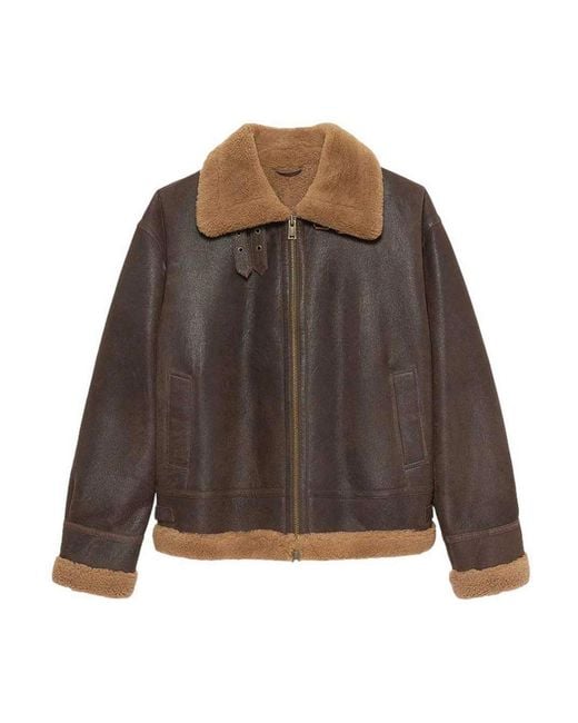 Arma Brown Sano Shearling Vintage Jacket for men