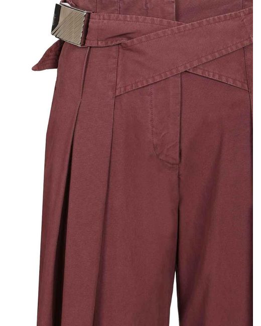 The Attico Red Canvas Trousers