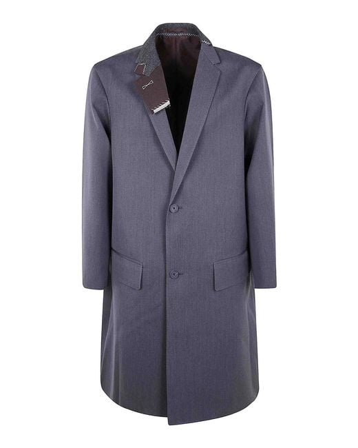 Kolor Blue Coat 06 Long Classic Coat for men