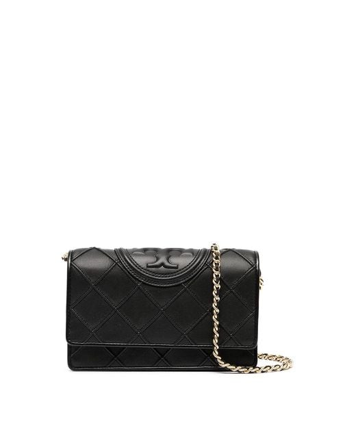 Tory Burch Black Fleming Soft Chain Wallet