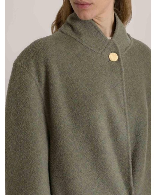 Alberta Ferretti Natural Wool Coat
