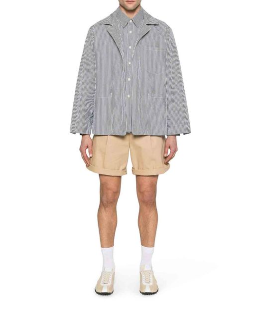 Maison Margiela Gray Striped Multilayer Jacket for men