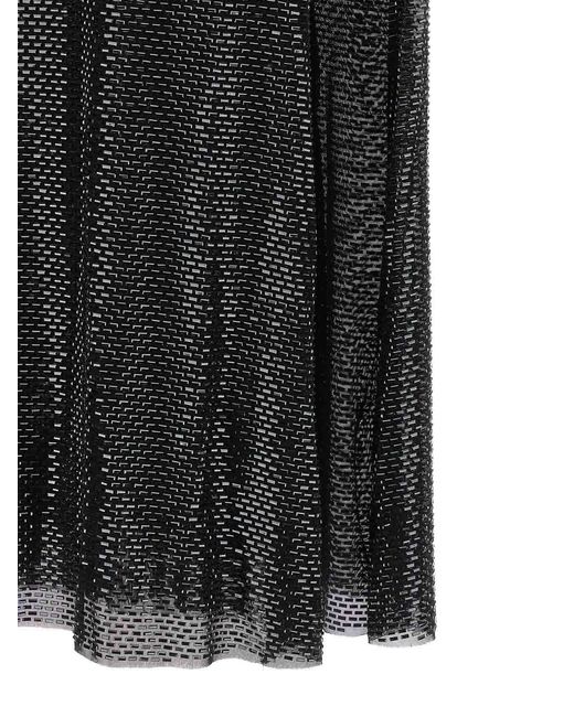 Self-Portrait Black Rhinestone Draped Maxi' Dress