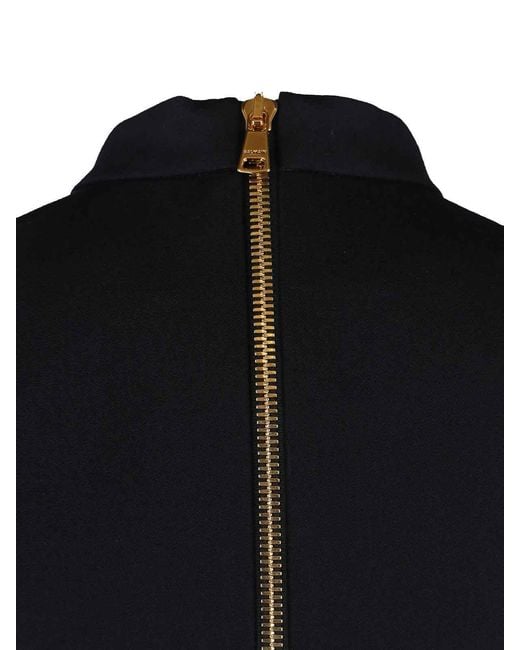 Balmain Black Virgin Wool Mini Dress