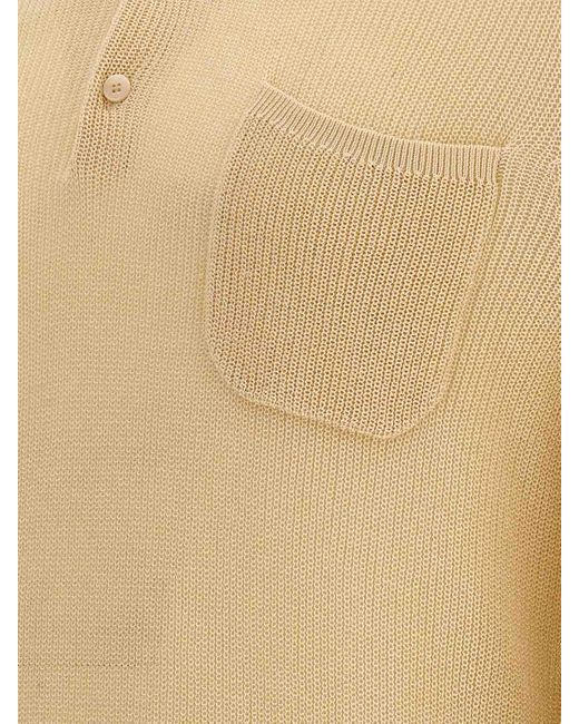 Ballantyne Natural Cotton Knit Polo Shirt for men