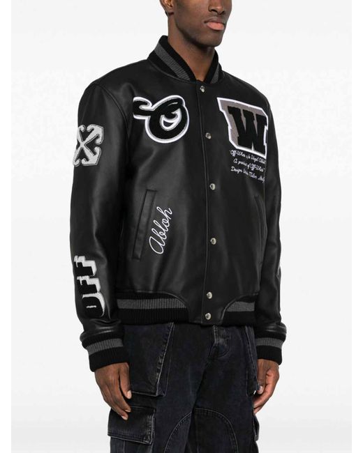 Off white shop leather jacket men