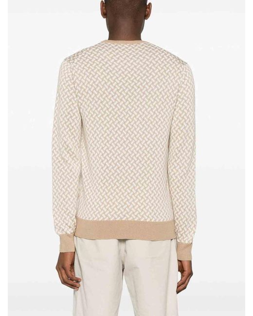 Drumohr White Crew-Neck Sweater for men