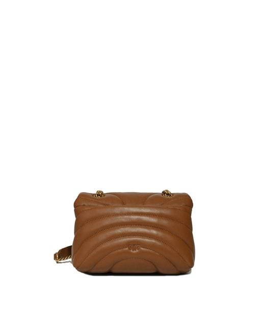 Pinko Brown Small Love Bag Puff Butterfly