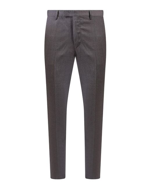 PT Torino Gray Virgin Wool Pants for men