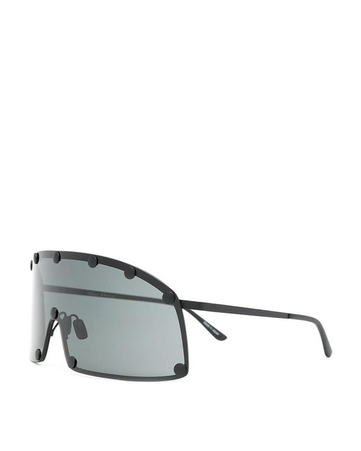 Rick Owens Gray Metal Oversized Sunglasses