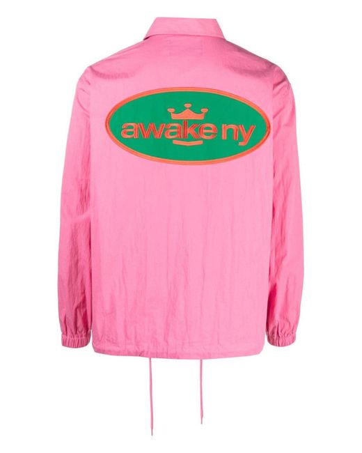 AWAKE NY Pink Logo Twill Jacket for men
