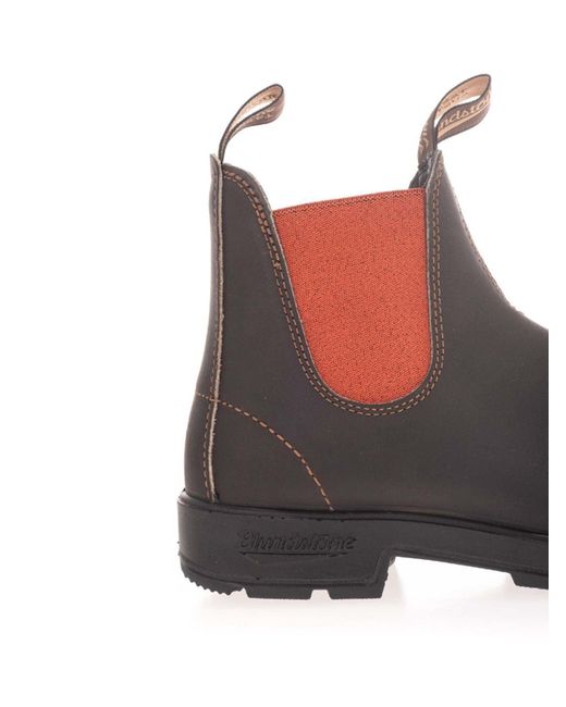 Blundstone Brown Elasticated Inserts Ankle Boots In