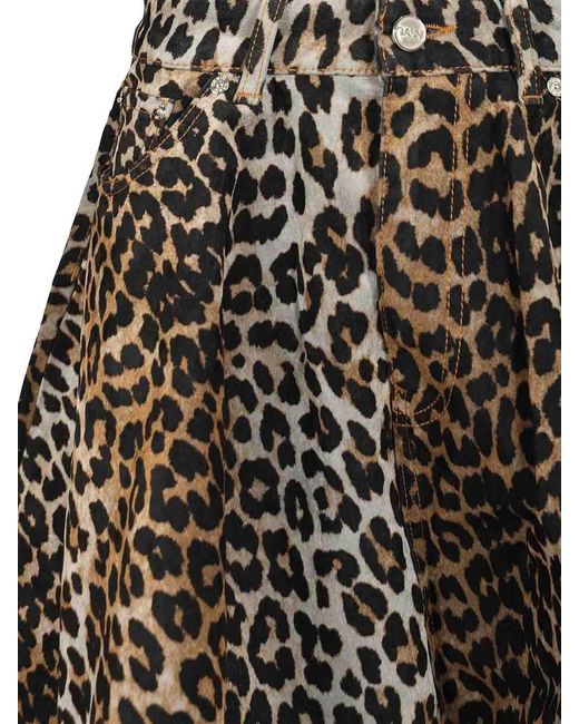 Ganni Multicolor Leopard Print Miniskirt