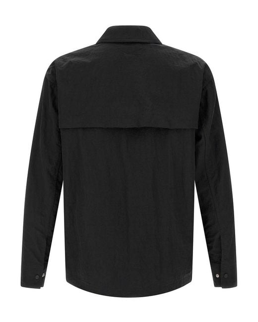 Laminar Black Shacket Rippled Effect for men