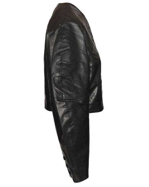 ROTATE BIRGER CHRISTENSEN Black Fitted Leather Jacket
